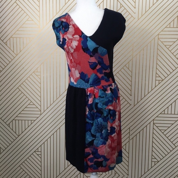 Anthropologie Leifsdottier silk cotton blend abstract floral sweater M - Picture 4 of 12